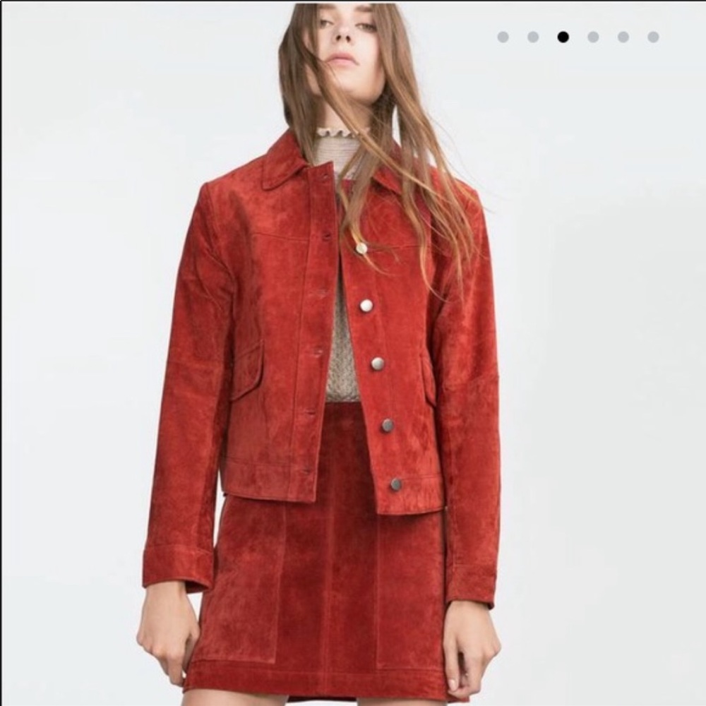 Red leather jacket